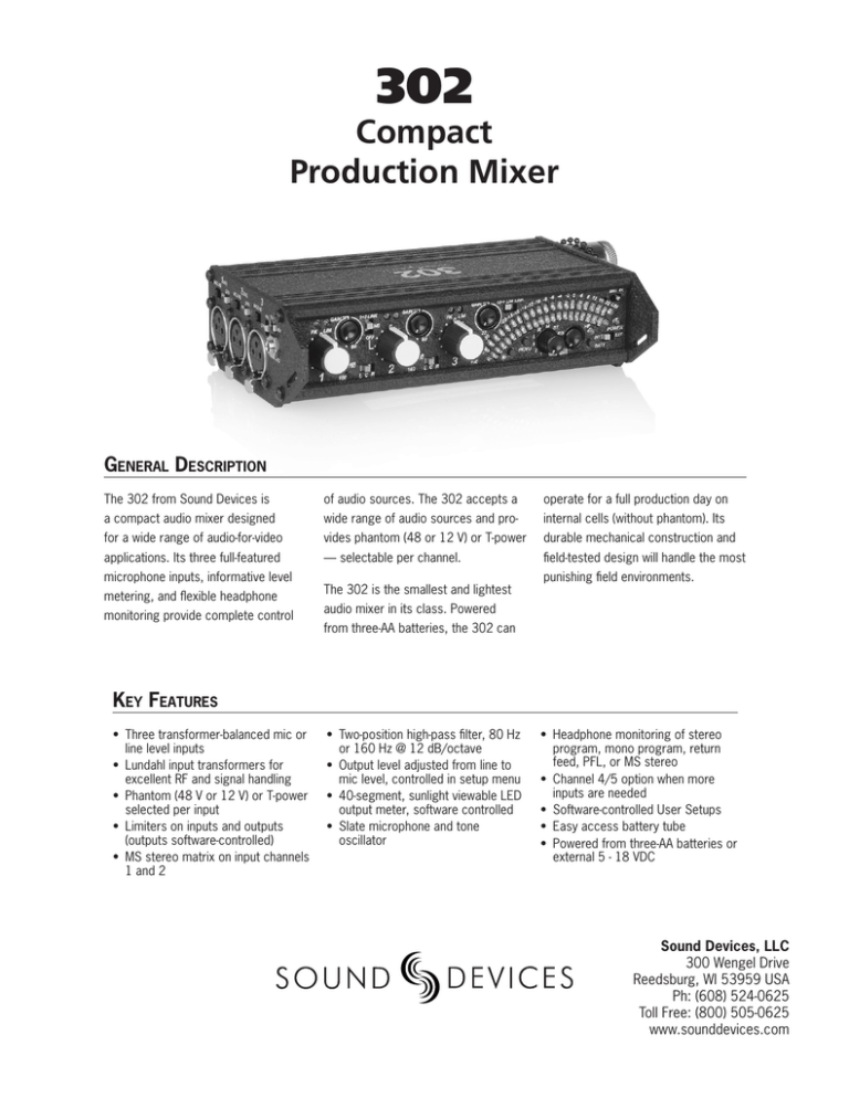 302 Compact Production Mixer G 302 Compact Production Mixer G