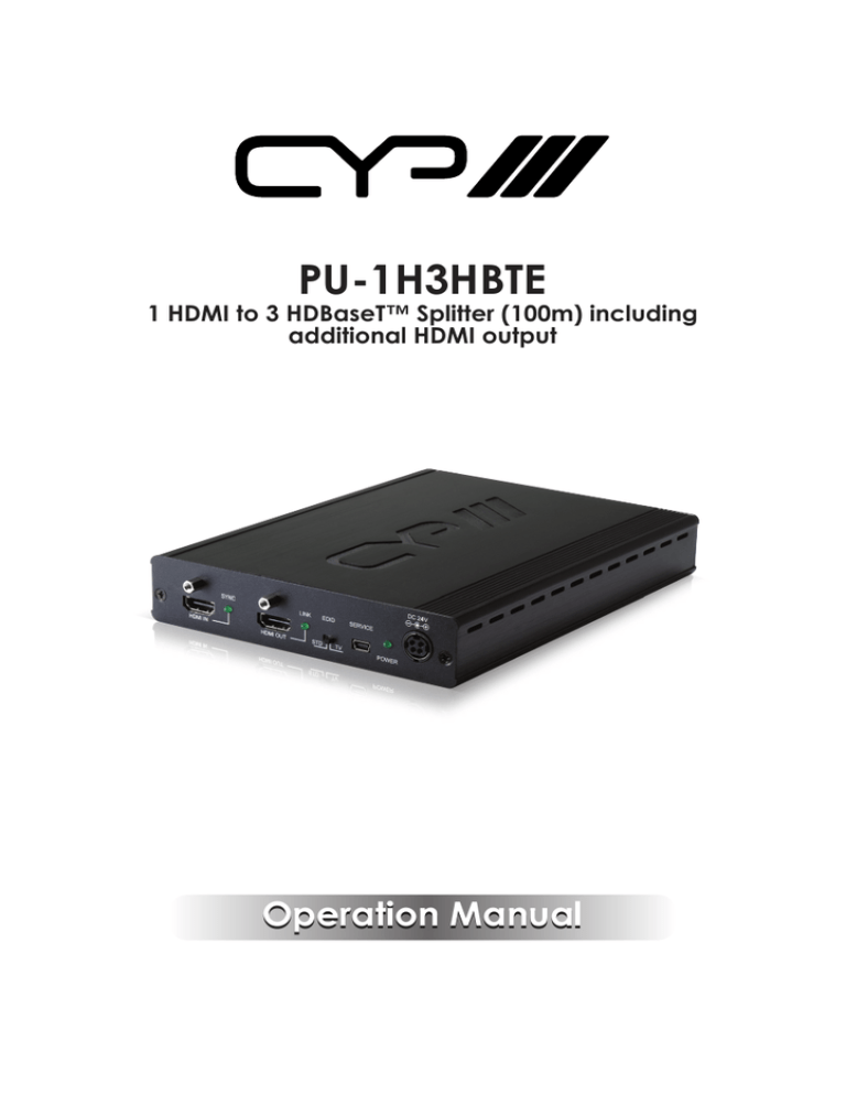 CYP PU-1H3HBTE User manual CYP PU-1H3HBTE User manual