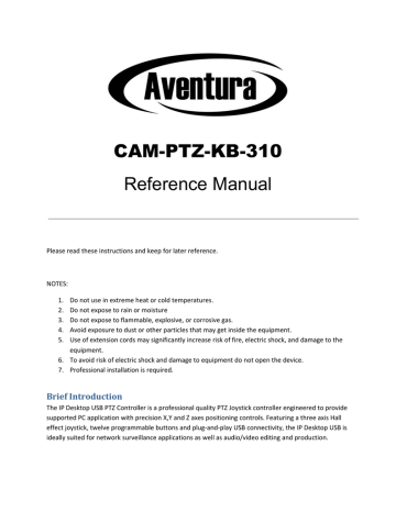 CAM-PTZ-KB-310 Manual CAM-PTZ-KB-310 Manual