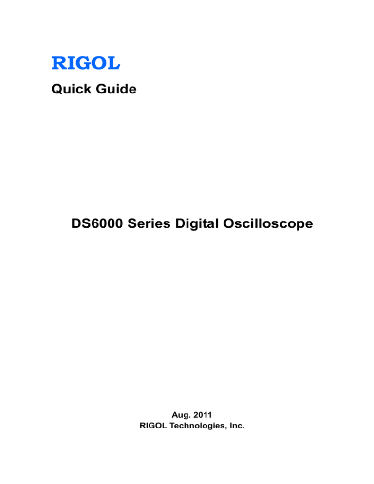 DS6064 Quick Guide DS6064 Quick Guide