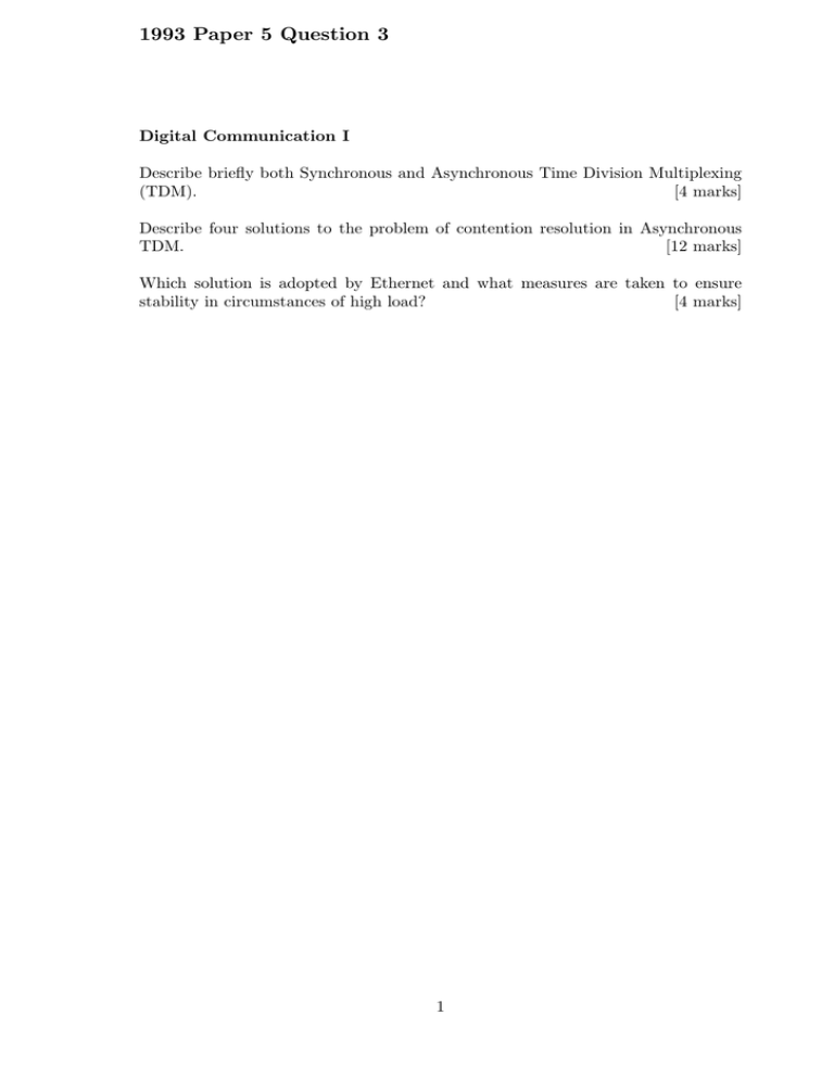 Tripos questions Tripos questions