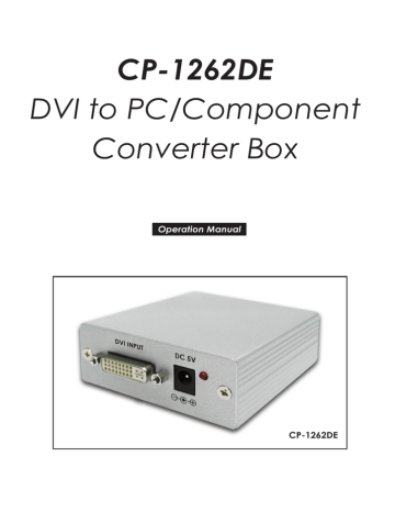 CYP CP-1262DE Operation Manual | Manualzz