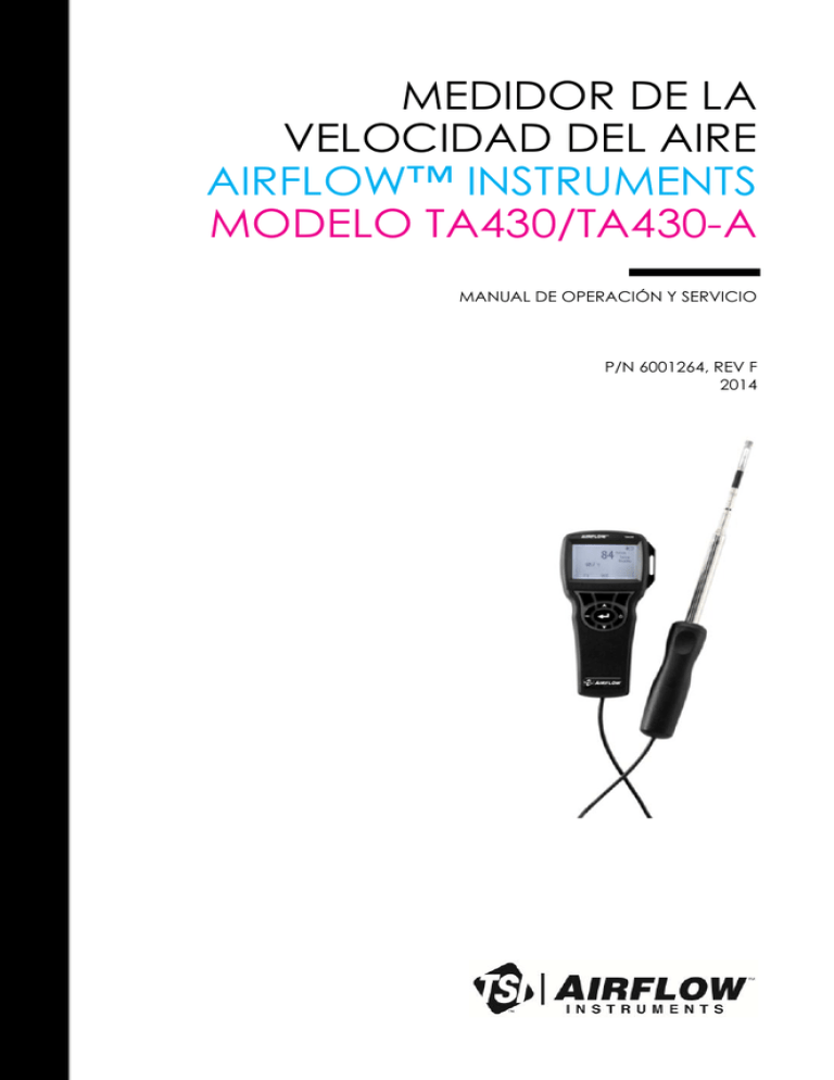 Airflow TA430/430A Manual ES - Manual de operación y servicio Airflow TA430/430A Manual ES - Manual de operación y servicio