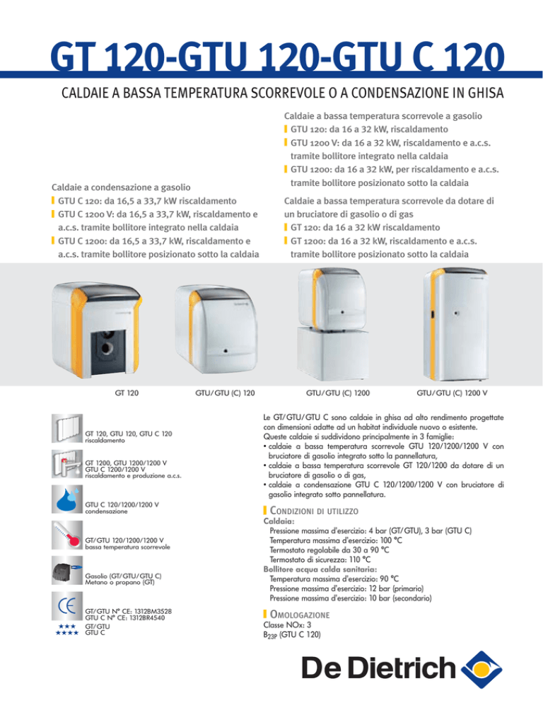 DE DIETRICH caldaia gtu c120 DE DIETRICH caldaia gtu c120