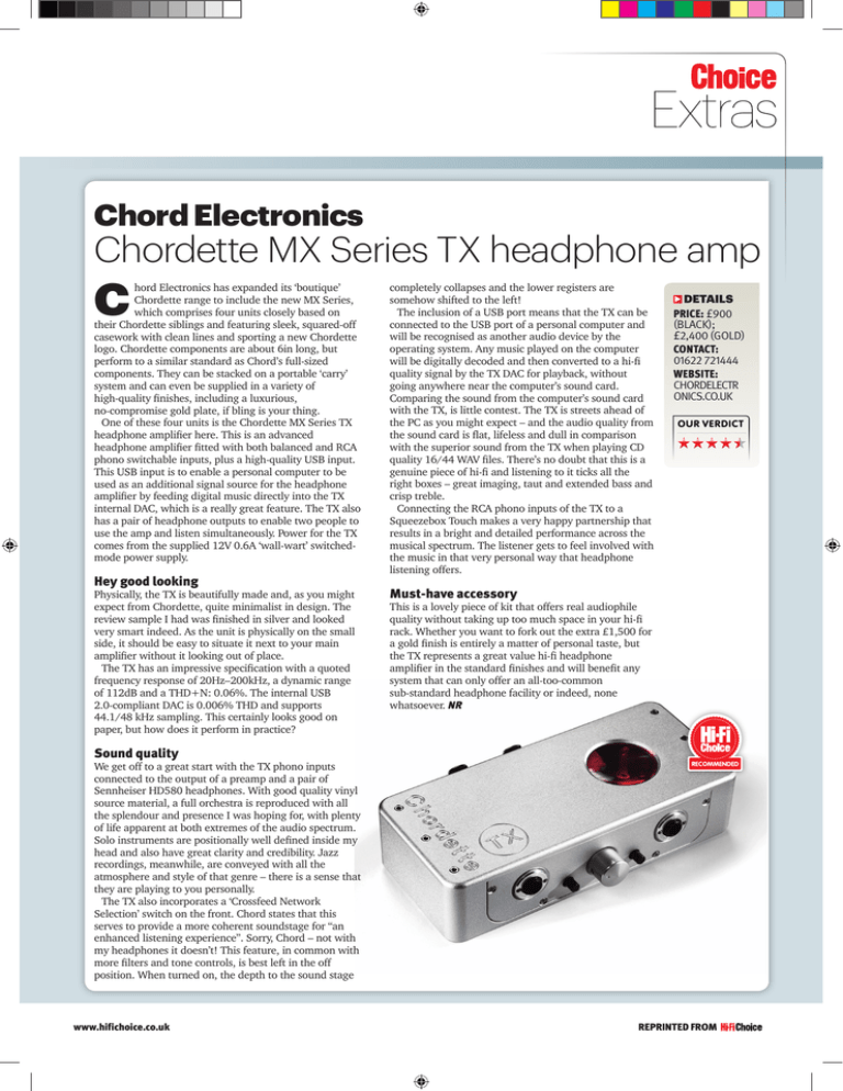 Chordette MX Series TX headphone amp Chord Electronics Chordette MX Series TX headphone amp Chord Electronics