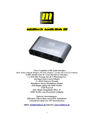 Miditech AUDIOLINK II Owner's Manual | Manualzz