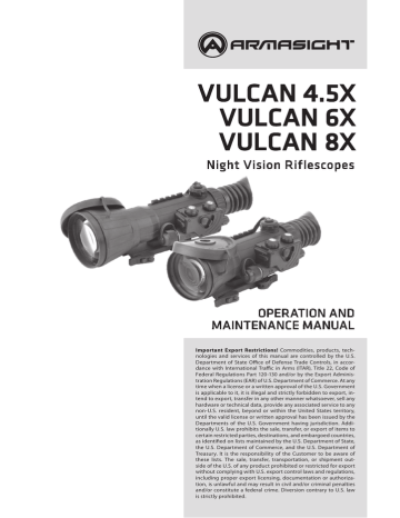 Vulcan 4.5X Vulcan 6X Vulcan 8X night Vision Riflescopes Vulcan 4.5X Vulcan 6X Vulcan 8X night Vision Riflescopes