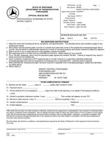 Bid Document/Specifications Bid Document/Specifications