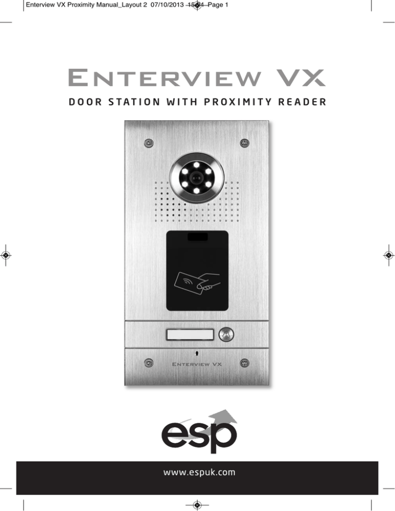 Enterview VX Proximity Manual Enterview VX Proximity Manual