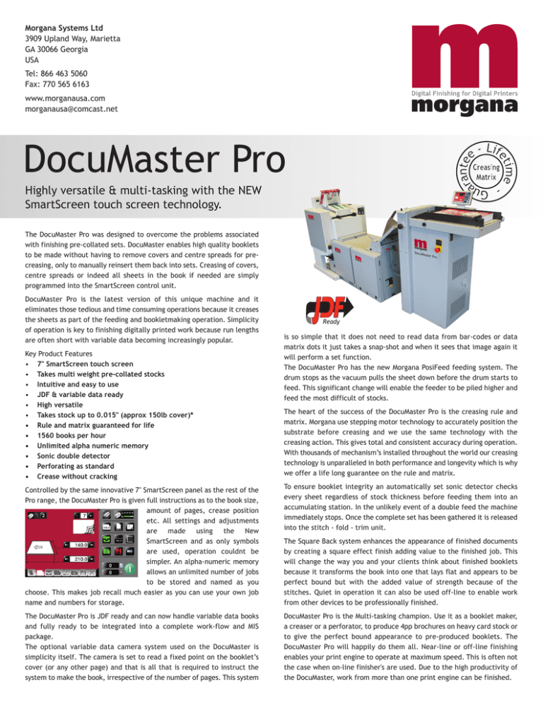USA 2010 DocuMaster Pro Data Sheet USA 2010 DocuMaster Pro Data Sheet