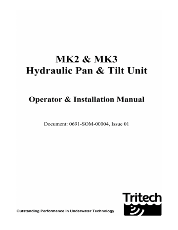 Hydraulic Pan Tilt Manual (MK2 MK3) 0691-SOM-00004 Hydraulic Pan Tilt Manual (MK2 MK3) 0691-SOM-00004
