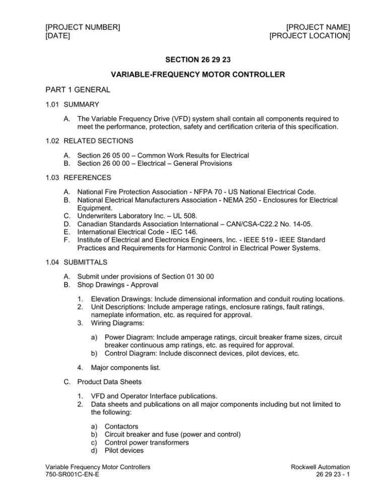 PowerFlex 755 Procurement Specifications PowerFlex 755 Procurement Specifications