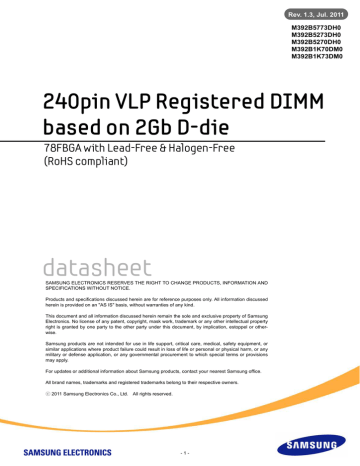 datasheet for M392B5270DH0 by Samsung Electronics datasheet for M392B5270DH0 by Samsung Electronics