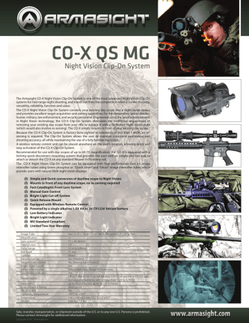 CO-X QS MG Night Vision Clip-On System CO-X QS MG Night Vision Clip-On System