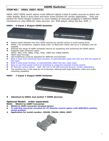 ROHS HS07 User manual | Manualzz ROHS HS07 User manual | Manualzz