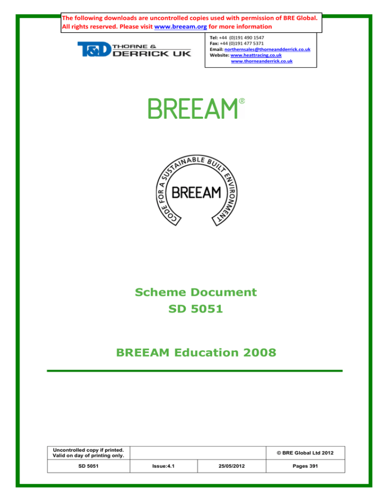 The following downloads are uncontrolled copies used with permission of BRE... All rights reserved. Please visit The following downloads are uncontrolled copies used with permission of BRE... All rights reserved. Please visit