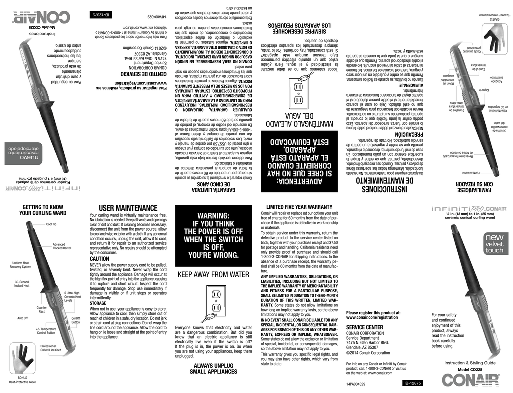 conair infiniti pro flocked conical curling wand