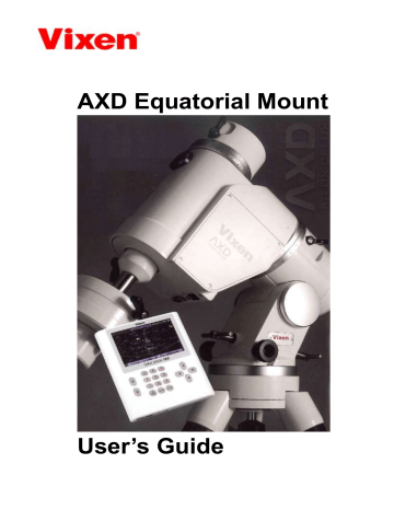 Vixen AXD Mount Manual | Manualzz