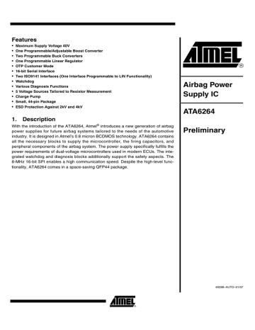 datasheet for ATA6264 by Atmel datasheet for ATA6264 by Atmel