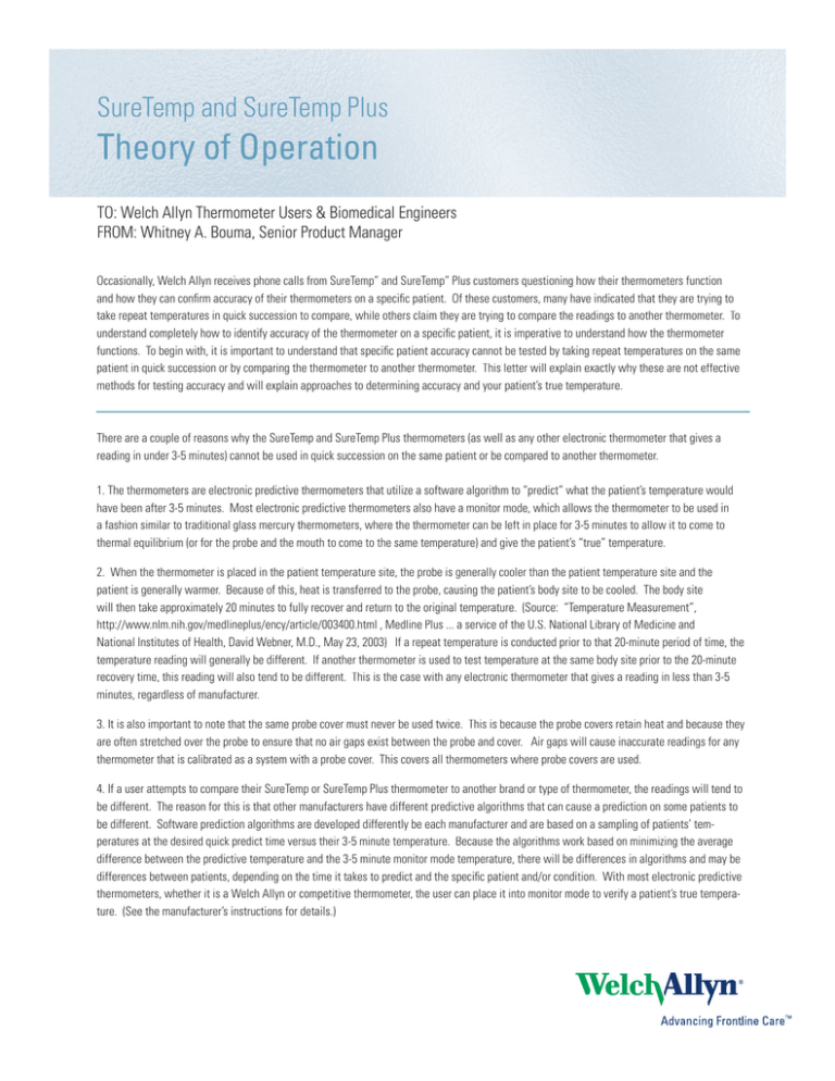 Sure Temp Plus 690/692 Theory of Operation Sure Temp Plus 690/692 Theory of Operation