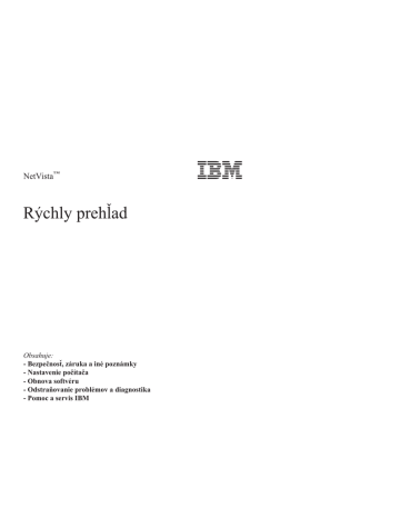 IBM NetVista Používateľská príručka | Manualzz