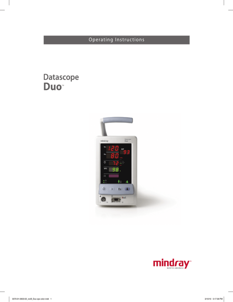 Mindray Duo User manual Mindray Duo User manual