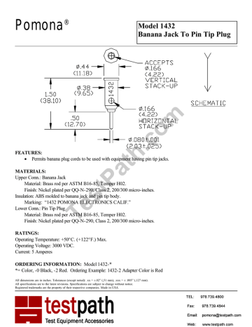 Pomona 1432-2 Datasheet Pomona 1432-2 Datasheet