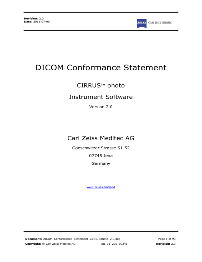 CIRRUS photo Instrument Software Version 2.0 CIRRUS photo Instrument Software Version 2.0