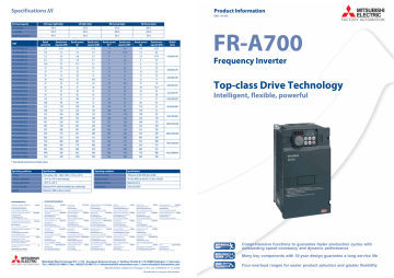 Mitsubishi FR-A700 Brochure PDF | Manualzz