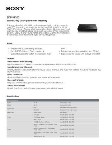 BDPS1200 MFG SPEC SHEET BDPS1200 MFG SPEC SHEET