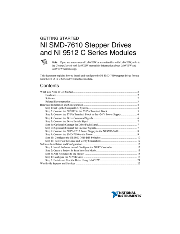 Getting Started With NI SMD-7610 Stepper Drives and NI 9512 C Series Modules | Manualzz