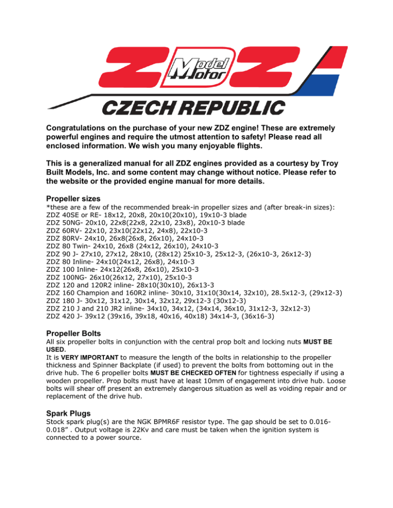 ZDZ Engines General Manual ZDZ Engines General Manual
