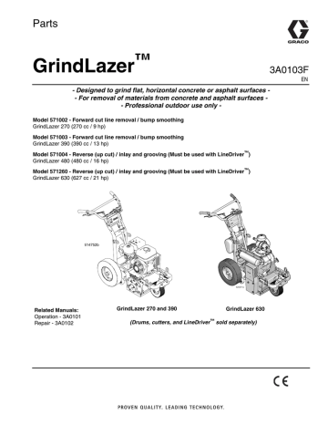 Graco 3A0103F, GrindLazer, Parts Owner's Manual | Manualzz Graco 3A0103F, GrindLazer, Parts Owner's Manual | Manualzz