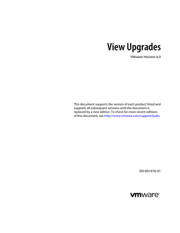 View Upgrades VMware Horizon 6.0 | Manualzz