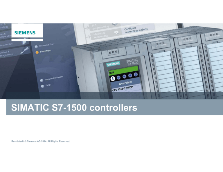 Simatic S7-1500 Simatic S7-1500