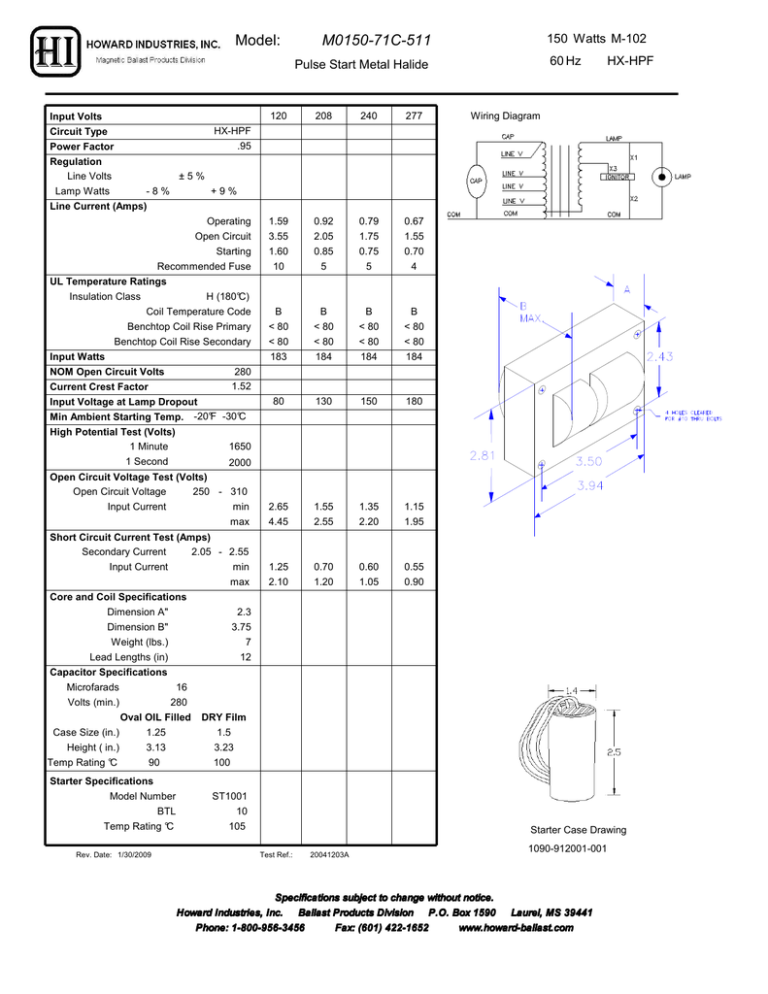 M0150-71C-511 Model: M-102 150 M0150-71C-511 Model: M-102 150