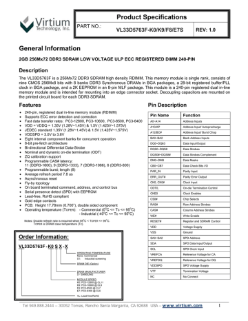 datasheet for VL33D5763F datasheet for VL33D5763F