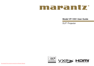 Marantz VP-15S1 User Guide Manual Operating Instructions Marantz VP-15S1 User Guide Manual Operating Instructions