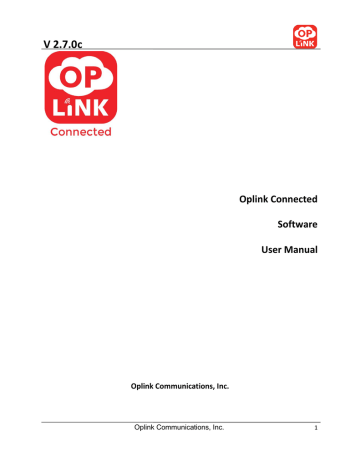 Oplink Connected Software Owner Manual | Manualzz Oplink Connected Software Owner Manual | Manualzz