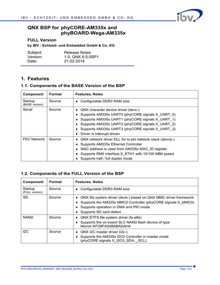 IBV/PHYTEC phyCORE IBV/PHYTEC phyCORE