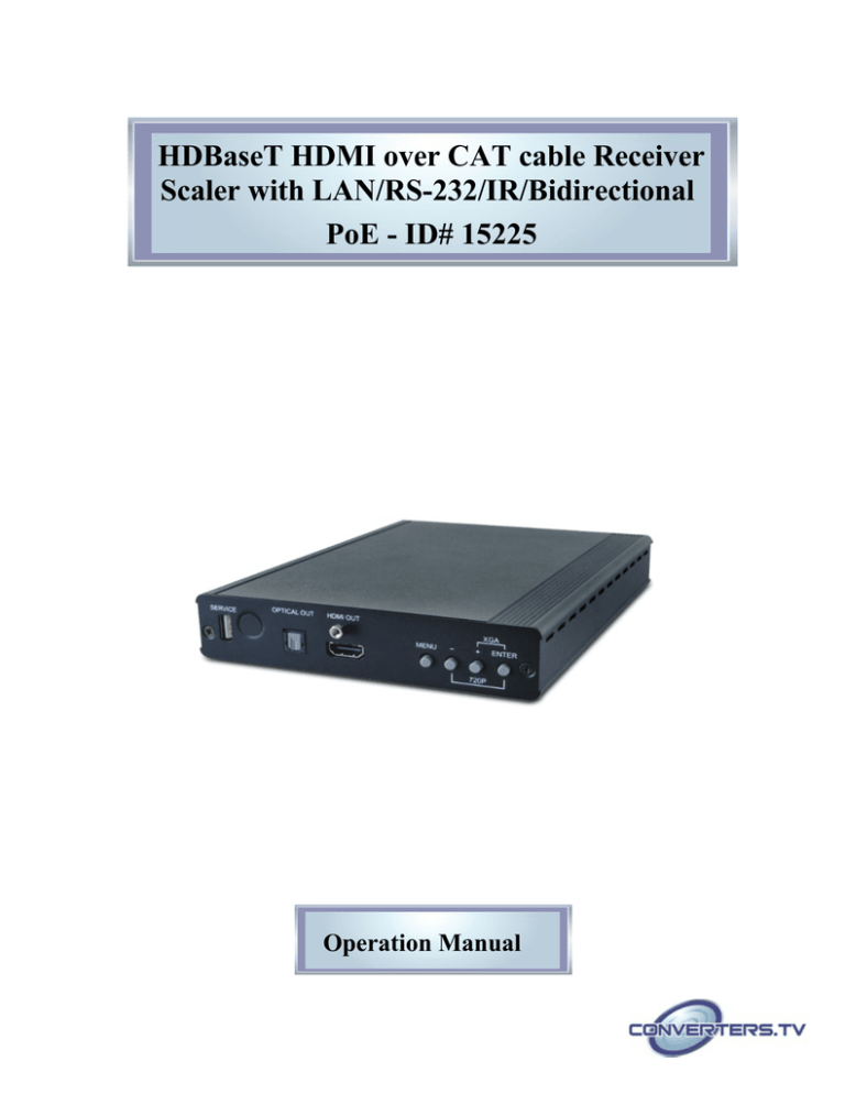 HDBaseT HDMI over CAT cable Receiver Scaler with LAN/RS-232/IR/Bidirectional - I HDBaseT HDMI over CAT cable Receiver Scaler with LAN/RS-232/IR/Bidirectional - I