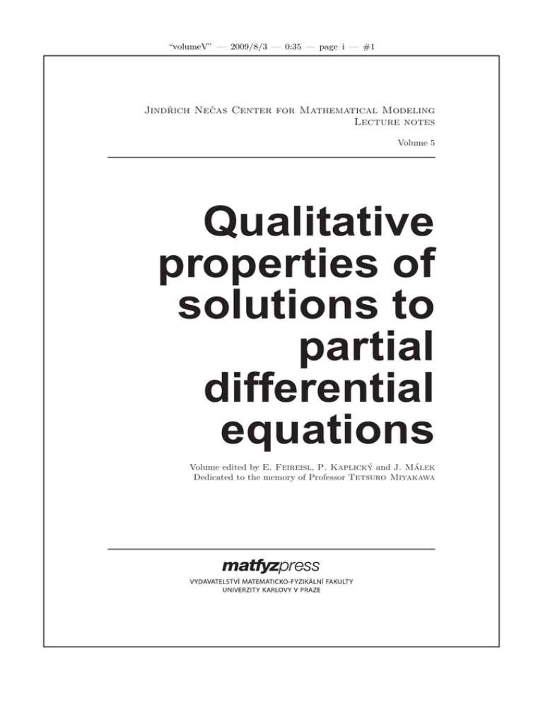 Qualitative properties of solutions to partial differential equationsl Qualitative properties of solutions to partial differential equationsl