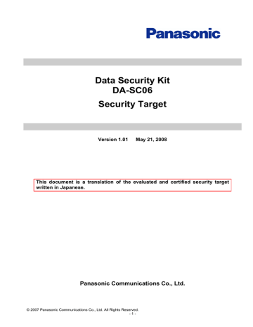 Security Target: c0189_est Security Target: c0189_est