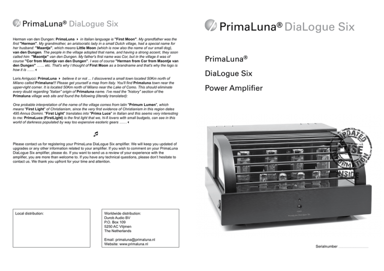 PrimaLuna DiaLogue Six PrimaLuna DiaLogue Six