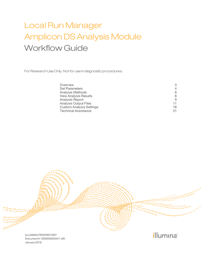 Local Run Manager Amplicon DS Analysis Module Workflow Guide (1000000003341 v00) Local Run Manager Amplicon DS Analysis Module Workflow Guide (1000000003341 v00)