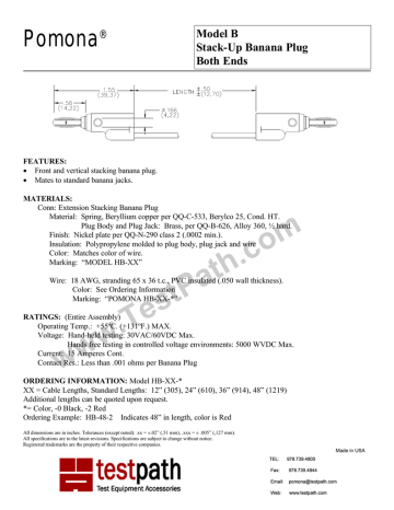 Pomona B-18-6 Datasheet Pomona B-18-6 Datasheet