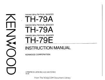 Kenwood TH-79A Instruction manual | Manualzz