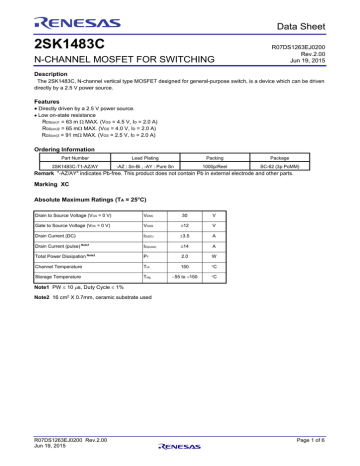2SK1483C Data Sheet 2SK1483C Data Sheet