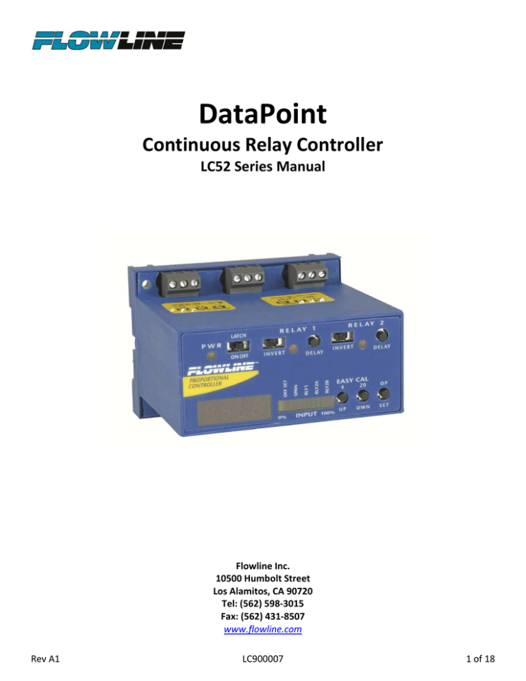 DataPoint Continuous Relay Controller LC52 Series Manual DataPoint Continuous Relay Controller LC52 Series Manual