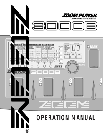 Zoom 3000B Bass Effects Processor Operation Manual | Manualzz